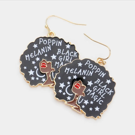 Poppin Melanin Earrings – PRE-ORDER “Black Girl Magic”
